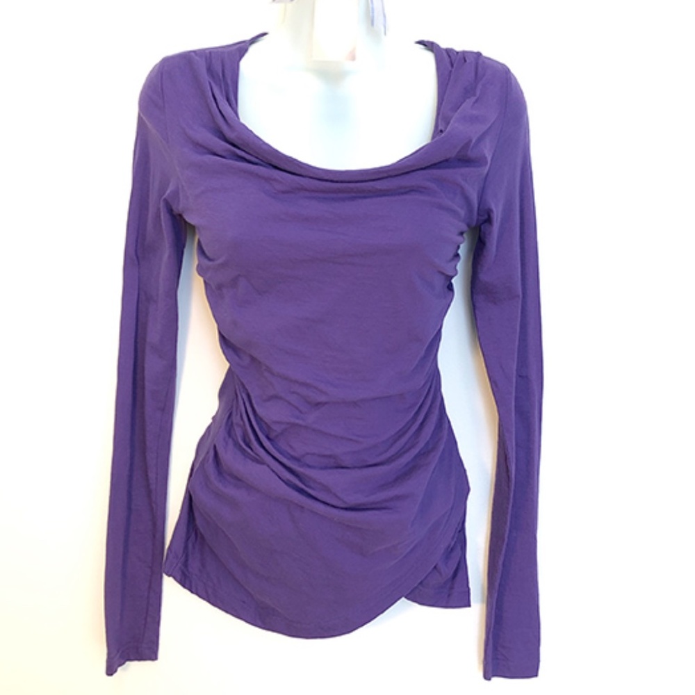W by Worth I Drape Neck Long Sleeve Ruched Top